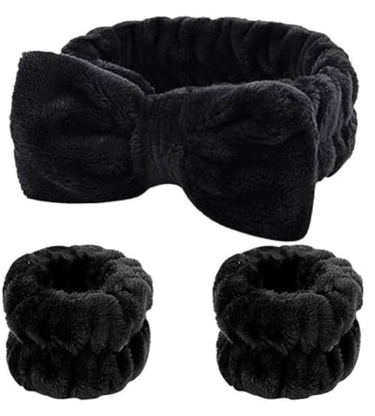 Plush Spa Headband & Wrist Cuff Set